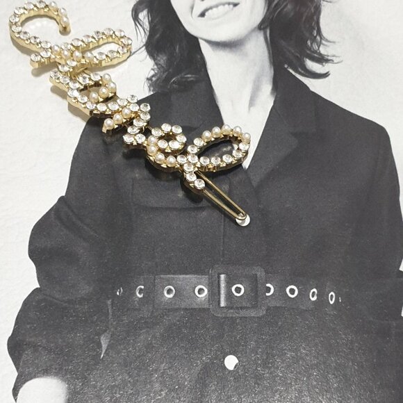 Women Gold Metal Crystals Hair Clip Pin Fashion Formal Casual Accessory Gift